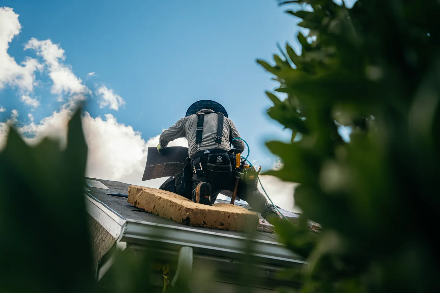 Emergency tarping on a Warrington roof